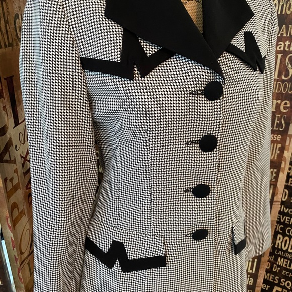 ABS Black & White Check Stylish Blazer - Picture 2 of 11
